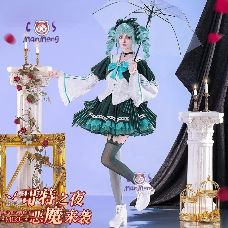 

Miku Anime Game Kagamin Cosplay Rin Costume Halloween Party New Gothic Lolita Dress Wig Accessories Props Uniform Women Maid Set