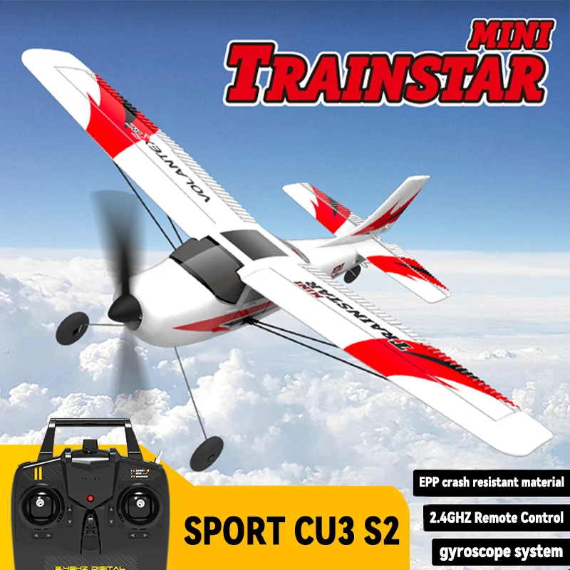 Volantex RC Aircraft Beginner Training Two Channel Remote-controlled Fixed Wing Fighter Trainer Interactive Adult boy toys
