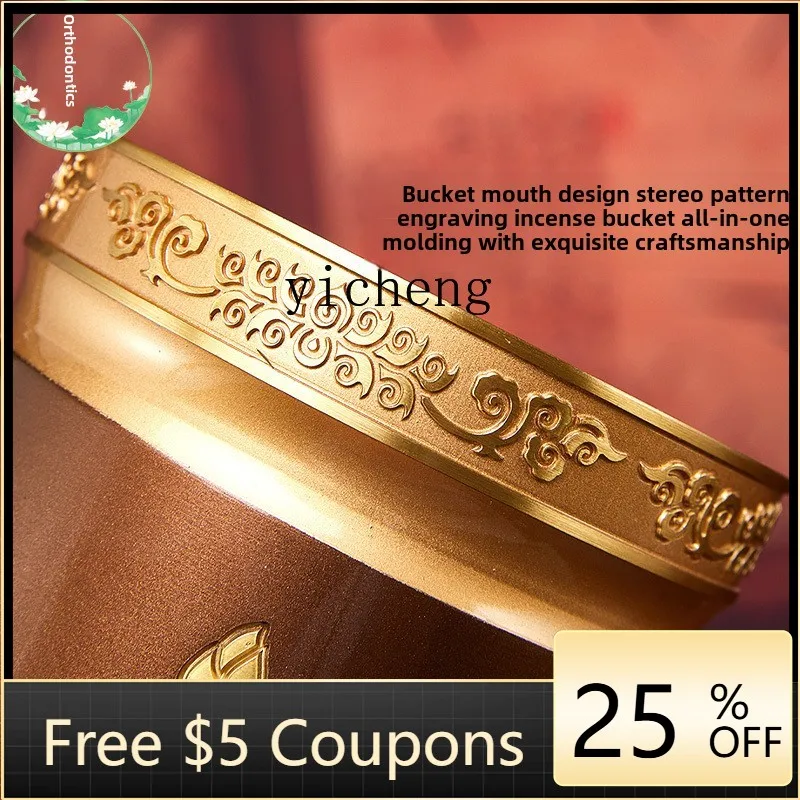 AB   pure copper incense bucket, household indoor incense bucket, Buddhist hall barrel, incense note for Buddha supplies
