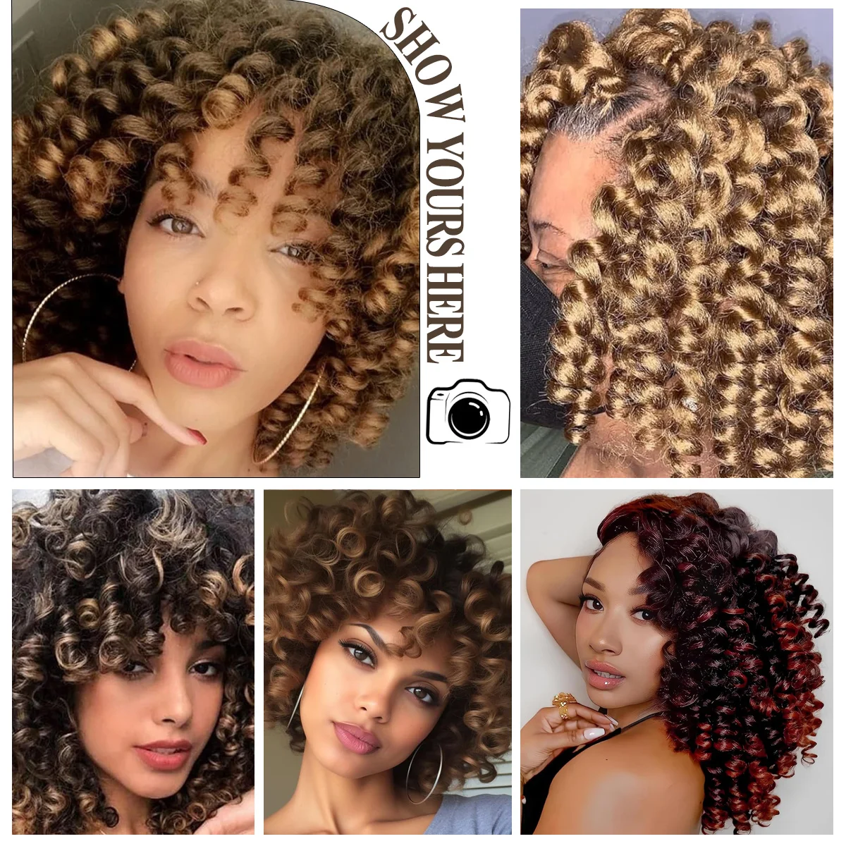 6팩 완드 컬 자메이칸 바운스 8인치 합성 크로셰 헤어 익스텐션 크로셰 브레이딩 헤어 20 루트 크로셰 완드 컬리 헤어