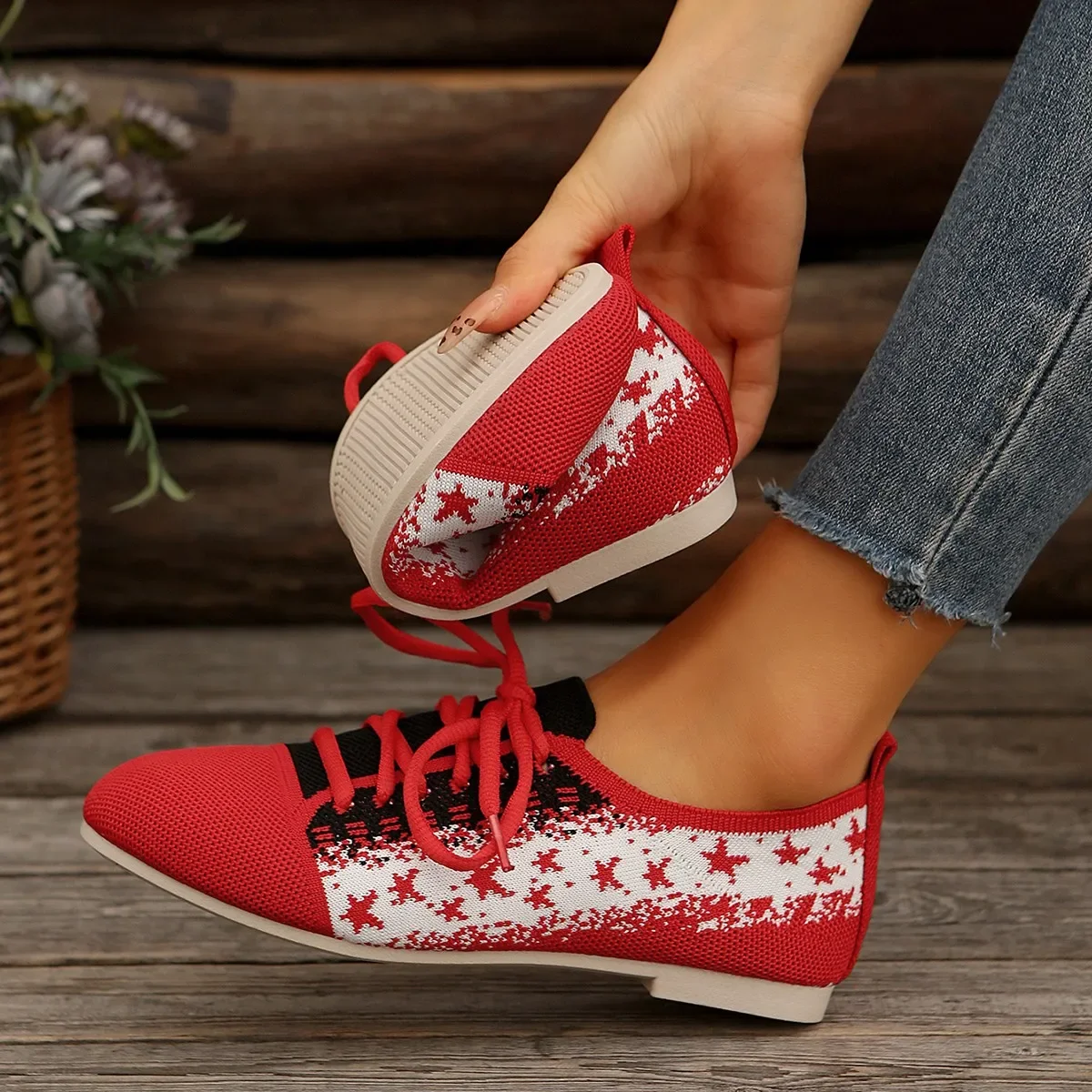 Baskets Rondes à Lacets pour Femme, Chaussures Plates Respirantes, Décontractées, à la Mode, Automne