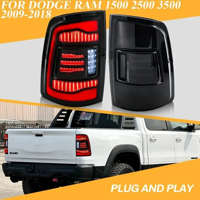 

For Dodge Ram 1500 2500 3500 2009-2018 LED Tail Lights Pair Black Rear Assembly
