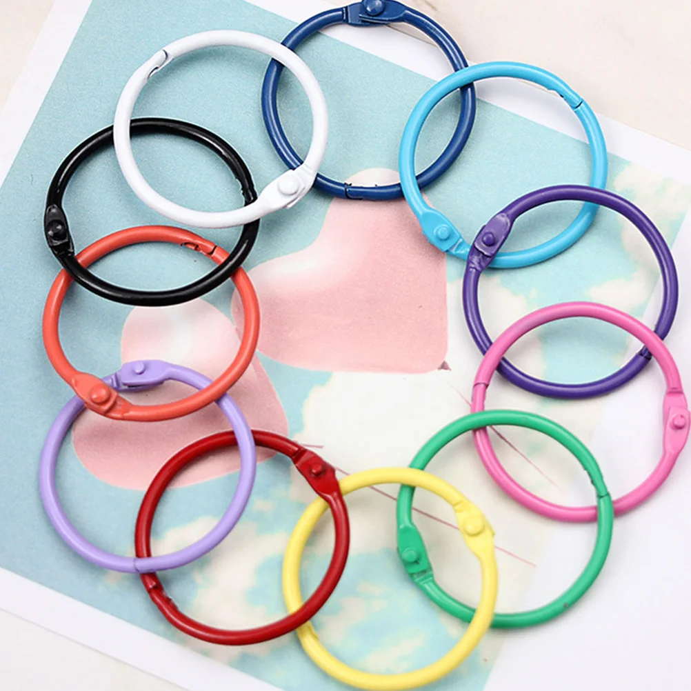 70 Pcs Loose Leaf Ring Flashcard Rings Key Holder Convenient Chain DIY Binder Metal for Paper Binding Mini