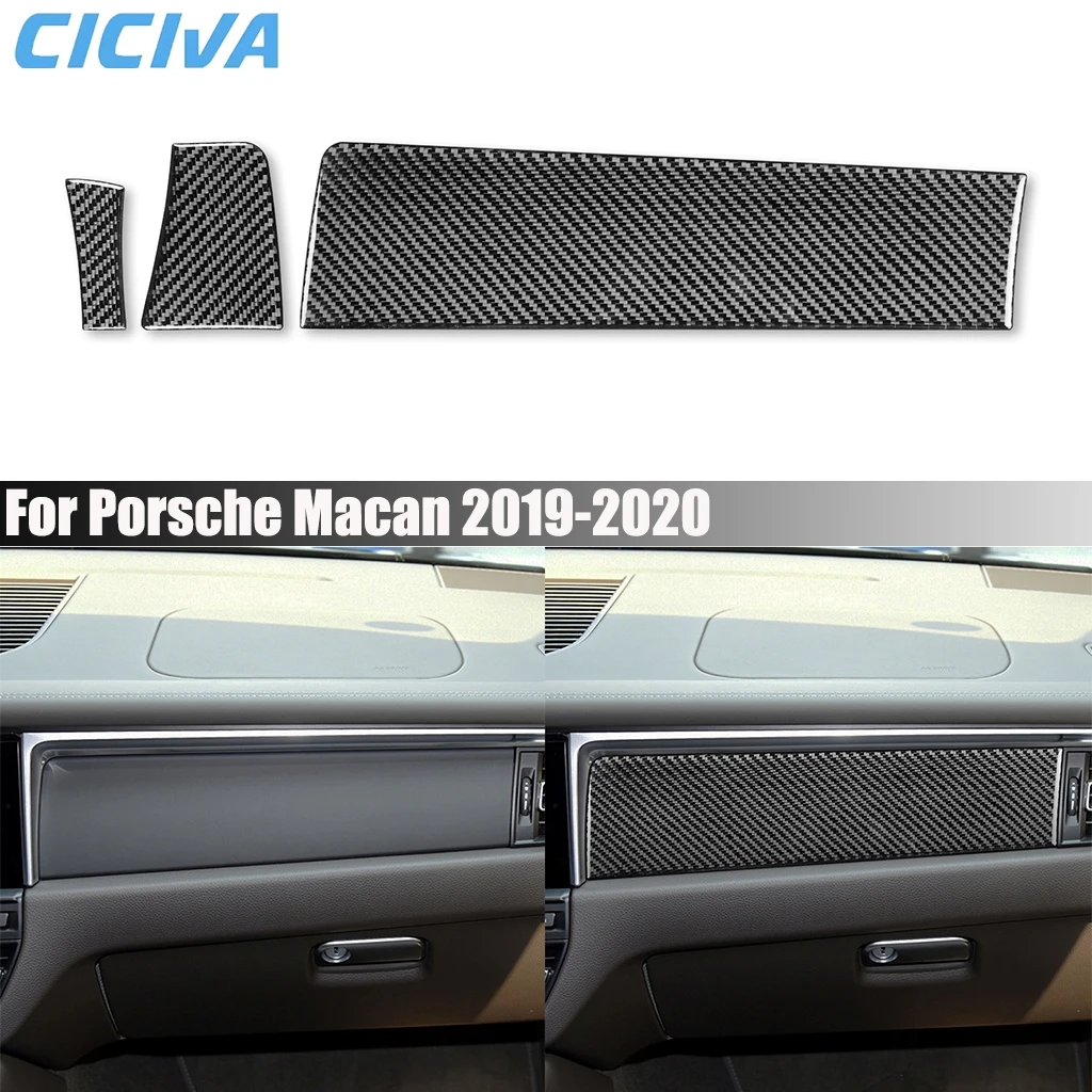 

Carbon Fiber Car Accessories Dashboard Decorative Panel Interior Cover Modified Trim Sticker For Porsche MACAN 2019-2020