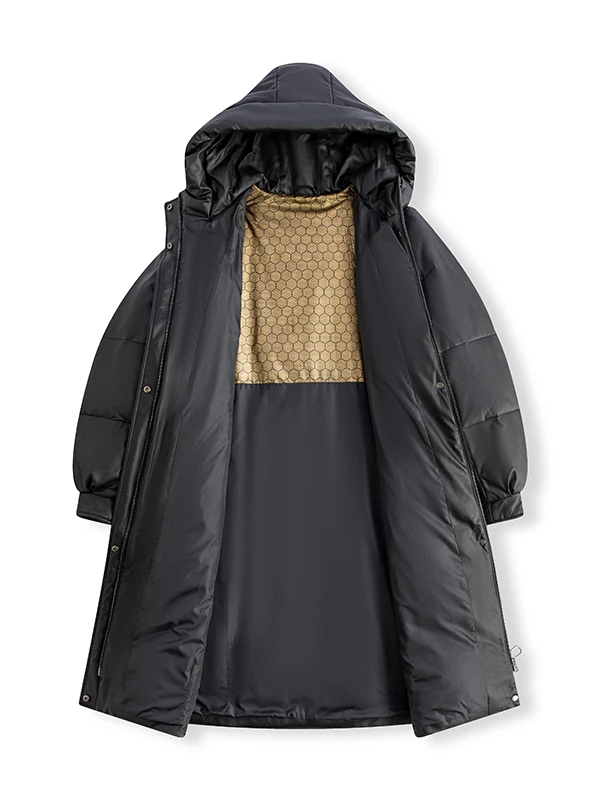   Ning 本革ダウンジャケット レディース ミッドレングス ルーズ ファッション ハイエンド 厚手の毛皮コート 暖かい 通勤用 スレ