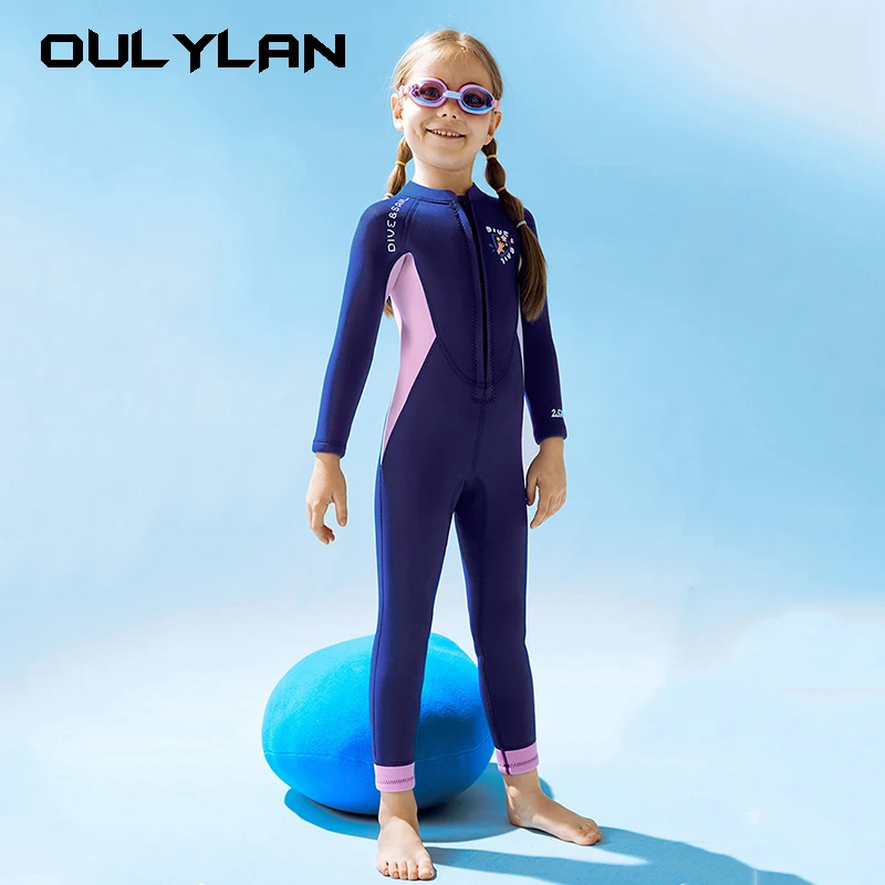 

Kids Surfing Wetsuit 2.5mm Neoprene Fullbody Diving Suit for Girl Scuba Thermal Swimwear Thick Swimsuit Children Wet Suits