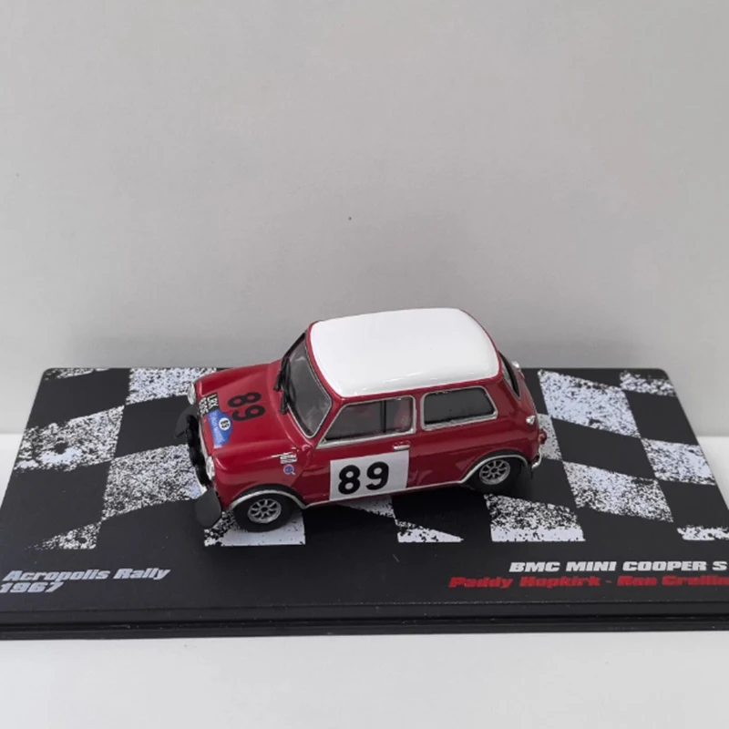 

DEA масштаб 1/43 MINI COOPER S 1967. Гонки # 89, имитация модели автомобиля из сплава, статическая коллекция, украшенная праздничная игрушка, сувенирный подарок