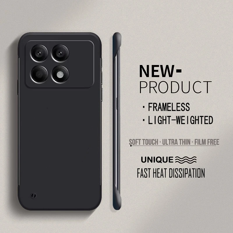 Solid Frameless Ultra Slim Hard PC Matte Phone Case For Xiaomi Poco X7 X6 F6 F5 Pro Protective Bumper Shell Cover Cases