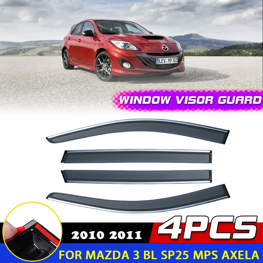 

Windows Door Visor for Mazda 3 BL SP25 MPS Axela 2010 2011 Awnings Rain Eyebrow Guard Cover Smoke Deflector Sticker Accessories