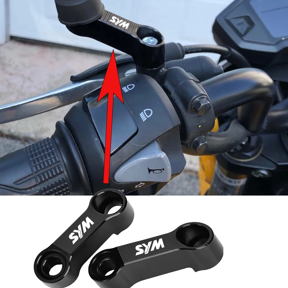 2pcs Motorcycle Rearview Mirrors Extension Riser Mirror Extender Adapters Riser Supplies Rear View Base Mirrors For Sanyang SYM