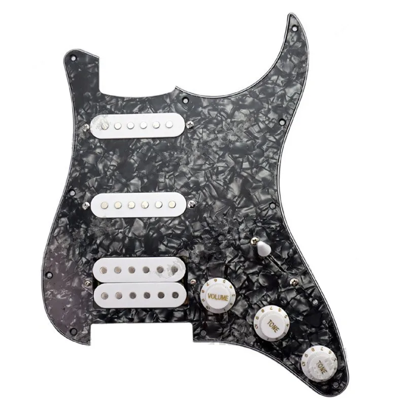 1Pcs Black Pearl SSH Guitar Loaded Prewired Pickguard Scratchplate Assembly For Electric Guitar Guitar Accessories