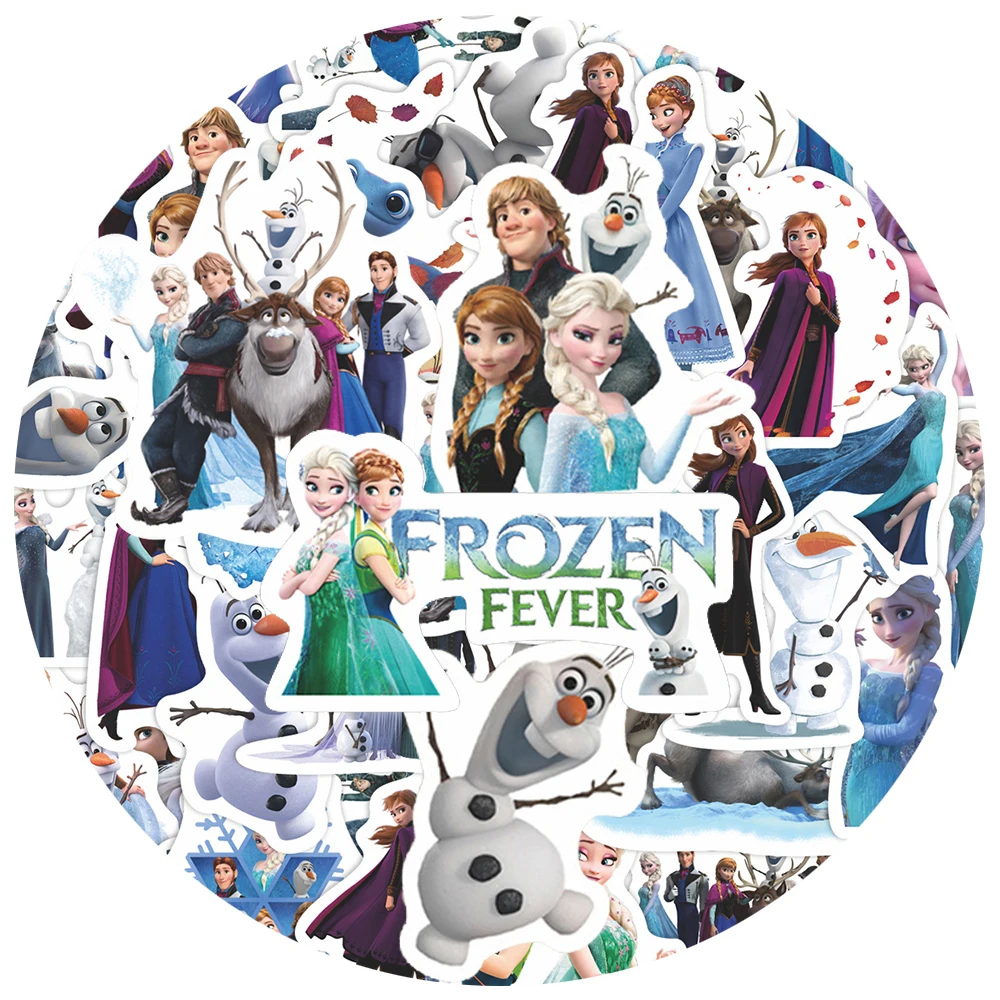 10/30/55 قطعة لطيف الكرتون ديزني المجمدة الأميرة ملصقات Kawaii أنيمي فتاة إلسا آنا ملصق حقيبة زجاجة ماء الهاتف الشارات #1