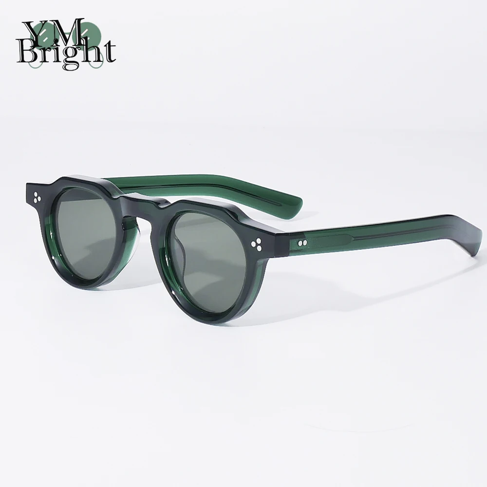 

top quality Retro round thick frame sunglasses acetate small round square face sunscreen sunglasses for men and women sunglasses