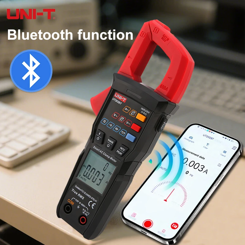 UNI-T Digital Clamp Meter Multimeter 600A AC/DC Voltage Current Bluetooth True RMS NCV Temp Inrush Current 6000 Counts