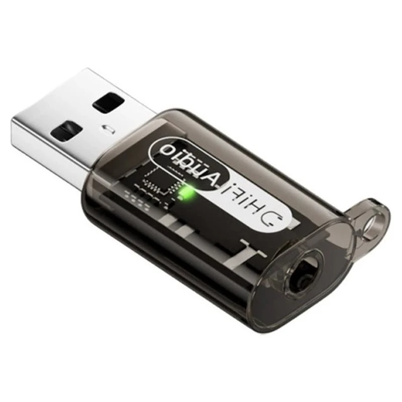 ABJG-USB A To 3.5Mm Audio Adapter 2 In 1 Headphone Microphone Converter External Sound Card For Laptop PC Speaker Light Black