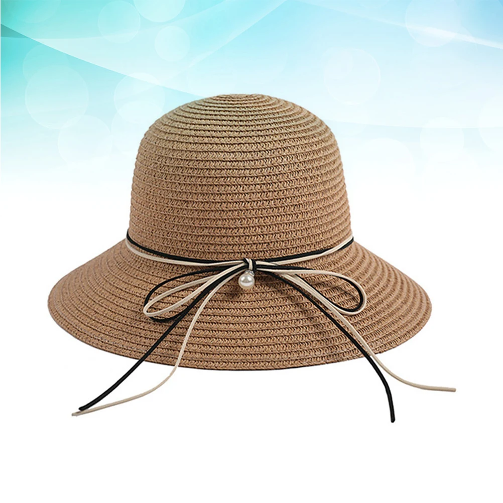 

Adults Straw Woven Sun Hat Wide Brim Breathable Lightweight Summer Outdoor Beach Sunscreen Fishing Adults Woven Hat