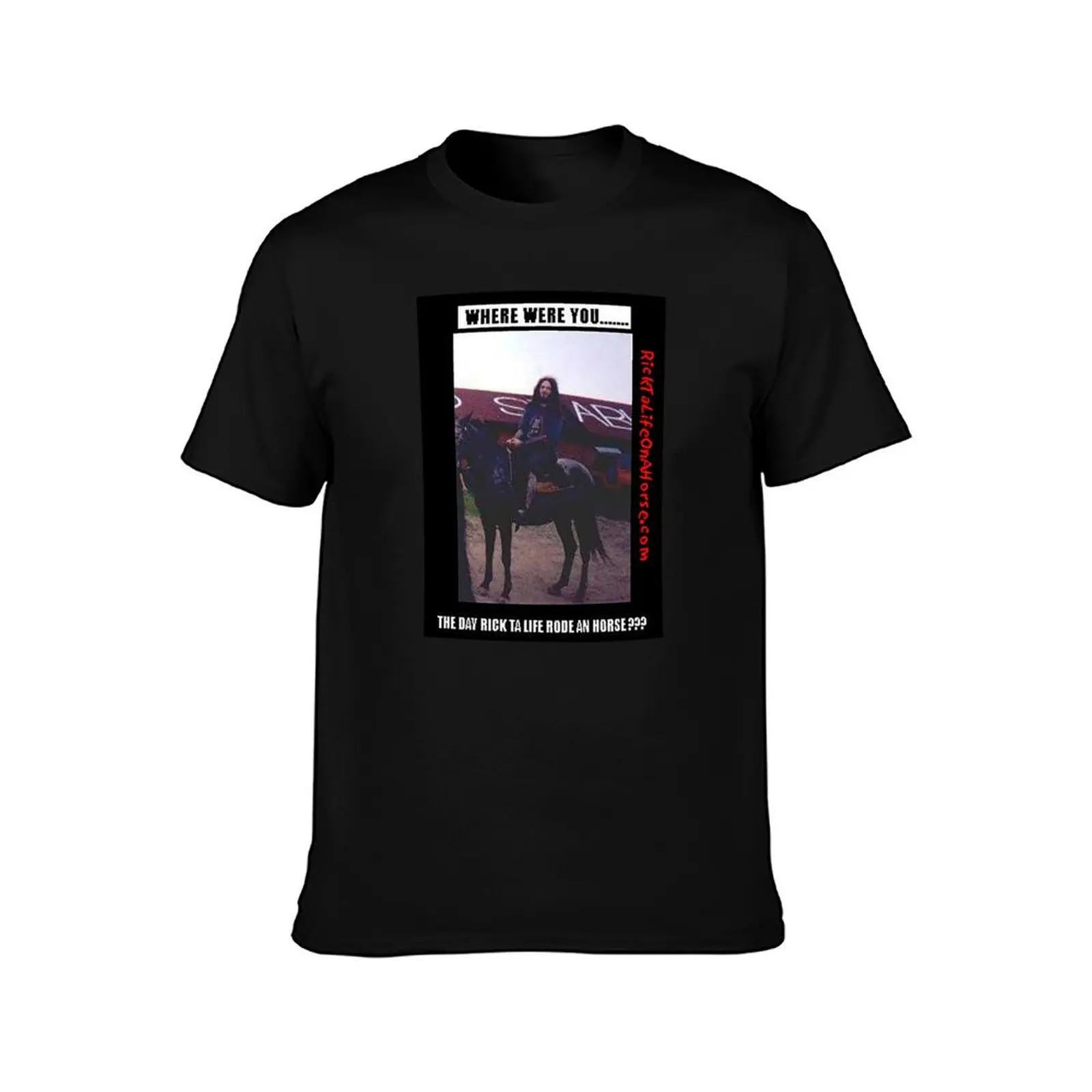 RICK TA LIFE ON A HORSE T-Shirt, Summer Casual Cotton Tee, Oversized Streetwear Tops, Vintage Graphic Print, Unisex Men Women