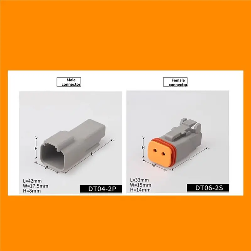 DT17 20Pcs Deutsch DT 2-Pin Waterproof Electrical Connector DT06-2S DT04-2P Inlet Air Temperature Sensor Plug Kit