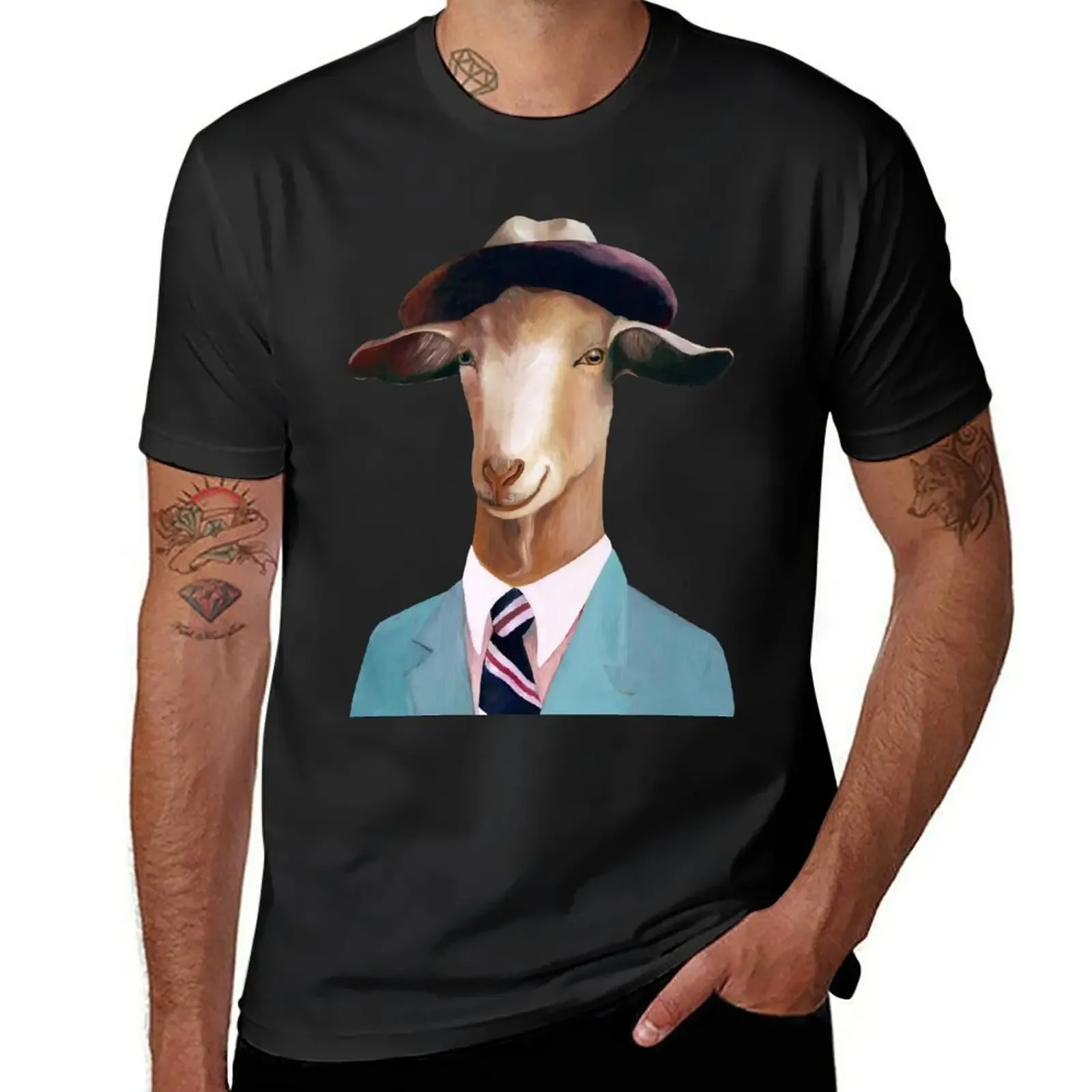 

Goat T-Shirt oversized shirts graphic tee hippie clothes summer tops mens workout shirts