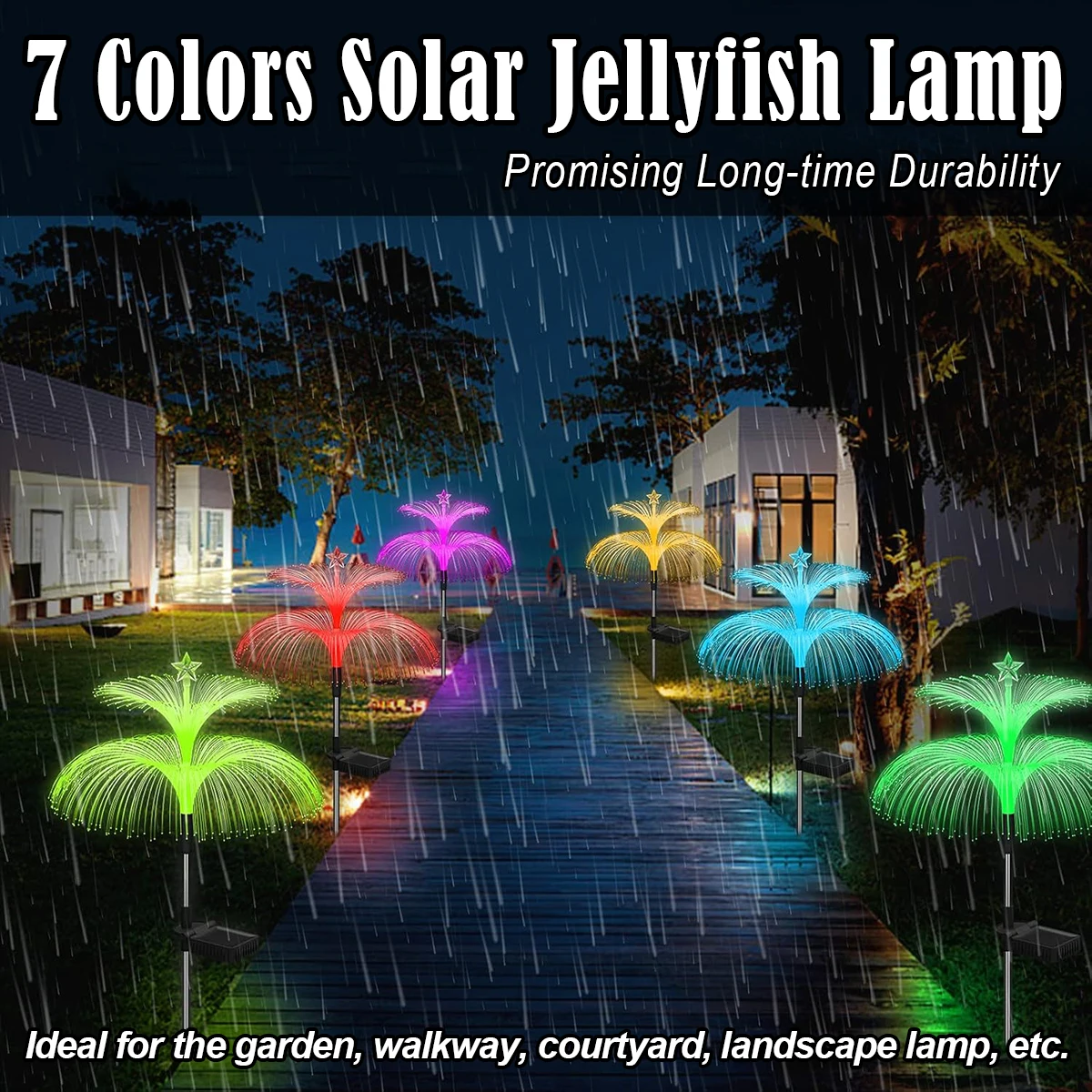 Colorful Solar Jellyfish Light Solar Lamp Outdoor Solar Outdoor Lawn Lighting LED Lighting Outside Fiber Optic Outdoor Lighting