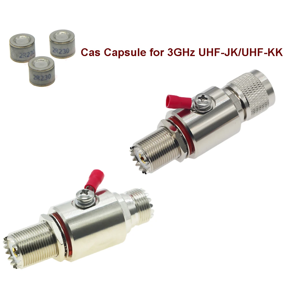 2pcs Gas Capsule for CA-23RP/CA-35RS PL259 SO239 N Radio Repeater Coaxial Anti-Lightning Antenna Surge Protector