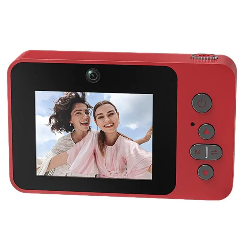 Aug. 2.4IN Retro CCD Digital Camera 8X Zoom Video Shooting Vlog Camera Supports MP3 Music Playback Full/Semi Mirror Design