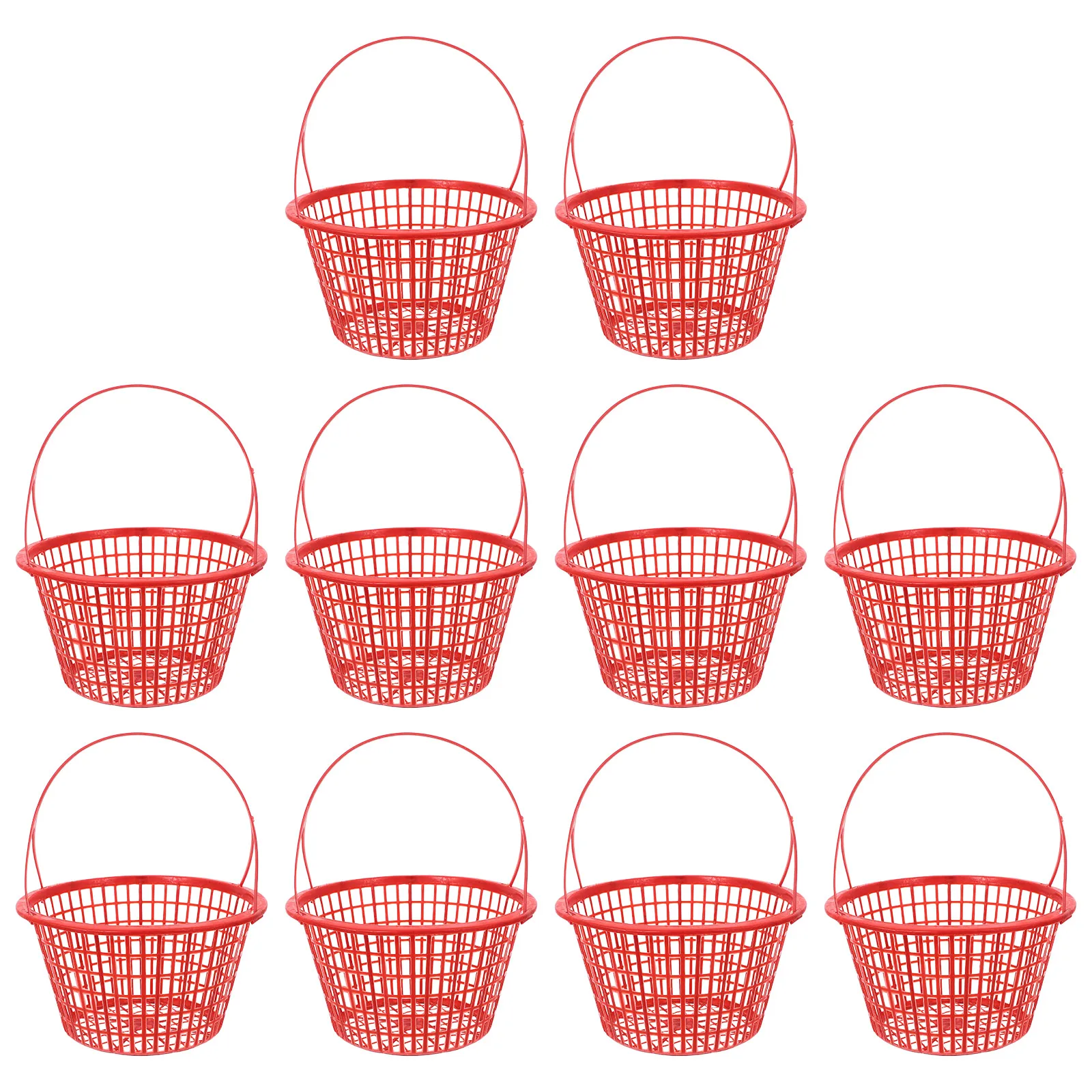 

10 Pcs Fruit Vegetable Picking Baskets Small Plastic Harvest Berry Handle Strawberries Mini Gardening Greenhouse