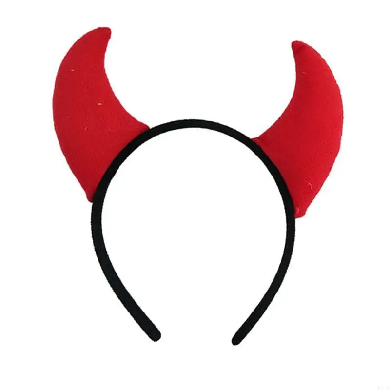 C1FE Funny Devil Ears Headband Horns Ear Children Headbands Halloween Party Adults