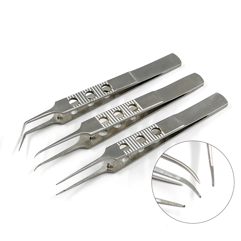 

Ophthalmic Microforceps 11cm Double Eyelid Cosmetic Plastic Tools Surgical Instrument Platform With Teeth Fat Tweezers With Hook