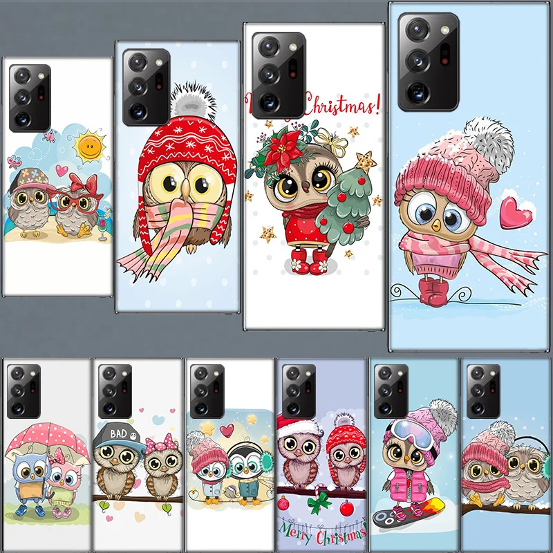 Cute Owl Hearts Lover Christmas TPU Case for Samsung A55 A35 A25 A15 A05S Note 20 Ultra 10 Lite 9 8 M52 M51 M32 M31 M21 J8 J6