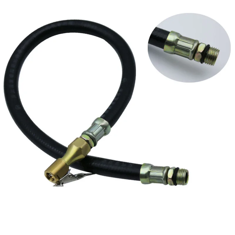 Car Ayre Inflation Hose Brass Clip Self-locking Anti-Blowout Car Tyre Pressure Gauge Inflation Extension Hose Car Accessories