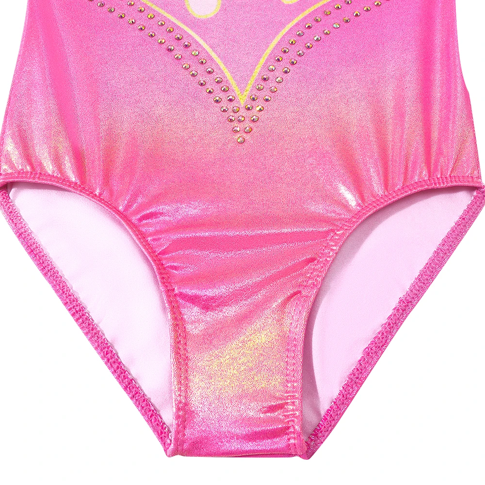 Dziewczęcy trykot gimnastyczny błyszczący sportowy strój do tańca body dziecięce do ćwiczeń odzież sportowa z długim rękawem kombinezony do tańca