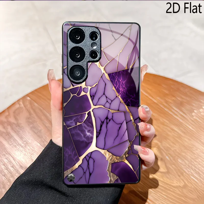 marble Leopa print PatternTempered Glass TPU Shockproof Full Cover For Samsung GalaxyS26 S25S24S23UltraA55 A34 A14 A15Phone case