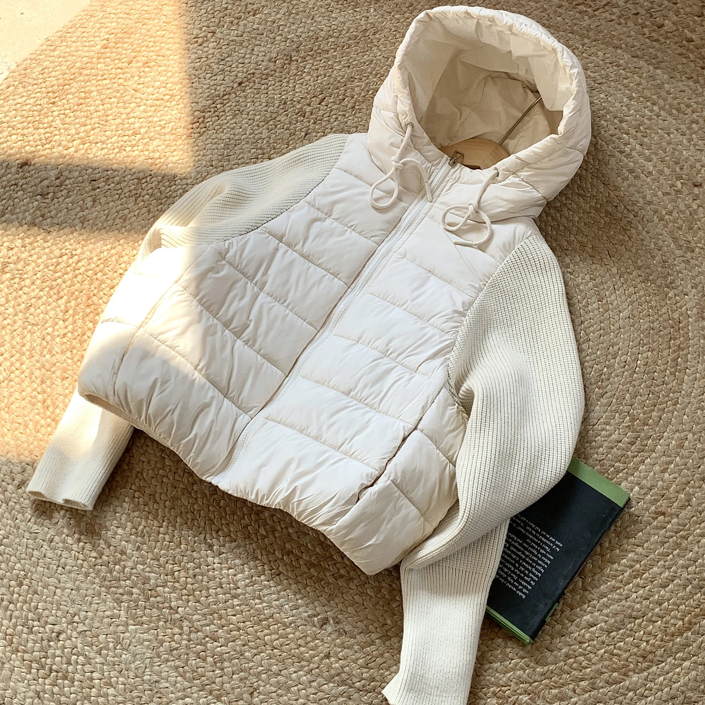 ملابس شتوية قطنية بقلنسوة للنساء سترة خبز فضفاضة للشارع سترة نسائية غير رسمية بأكمام محبوكة سترة نسائية #1