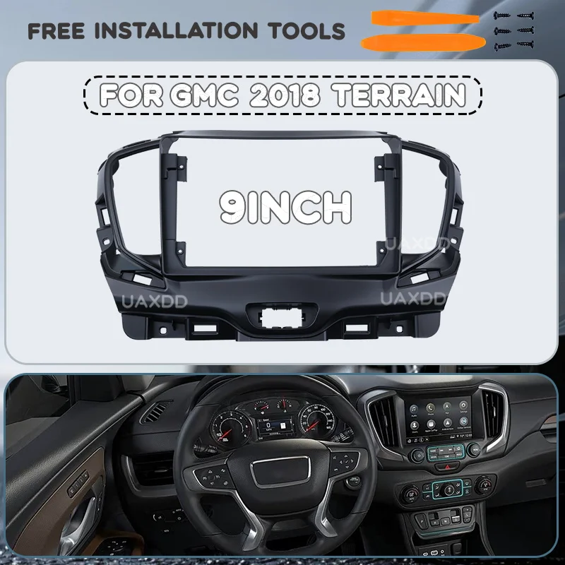 

FRAME For GMC 2018 TERRAIN 9INCH car DVD MP5 Android dashboard harness adapter decoder canbus box 2Din Interior Kit panel Center