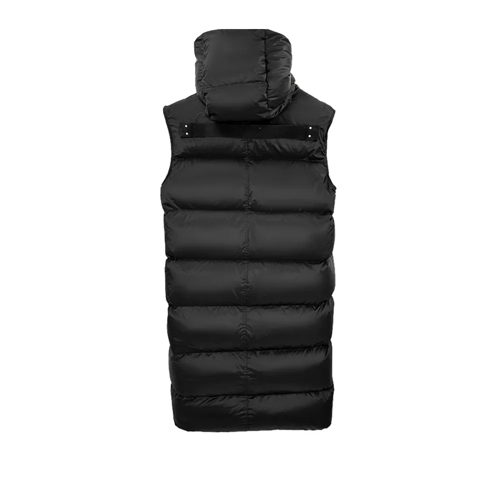 Gilet in piumino nero senza maniche con cappuccio Piumino invernale caldo e soffice da donna lungo 2024 nuovo