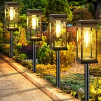 4 PCS Solar Lights Outdoor Solar Pathway Lights Waterproof Bright Solar Lamps Landscape Lighting for Path Yard Garden Walkway