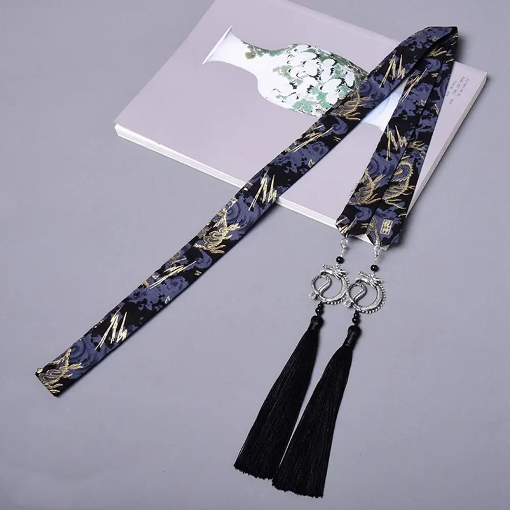 Crane Embroidery Fringed Hair Rope Hanfu Hair Accessories Chinese Style Headwear Ancient Headband Ancient Style Hair Band