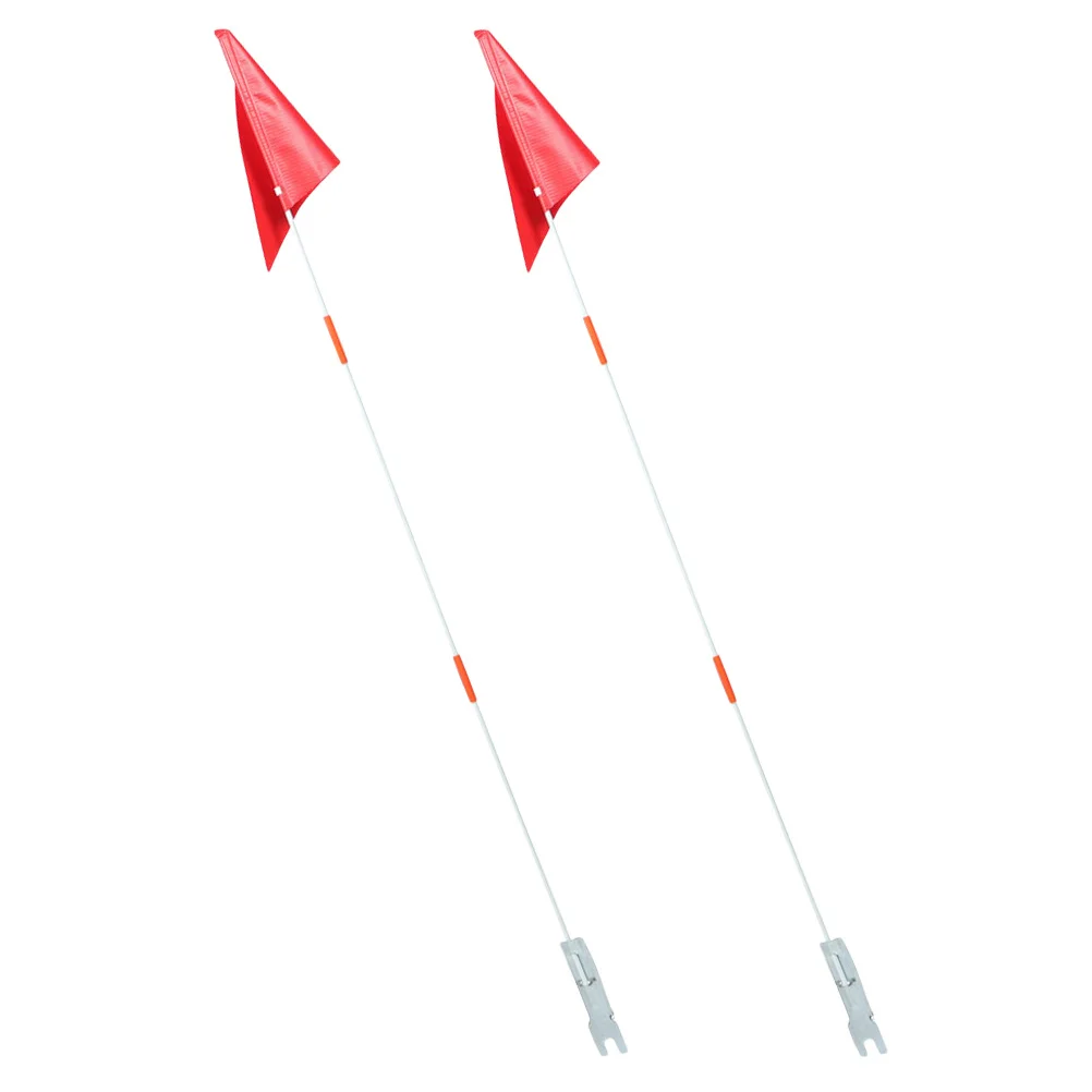 

2Pcs Bike Flags Pole Bright Color Cycling Safety Flag Durable Tear-Resistant Tail Flag Bicycle Trailer Riding Outdoor