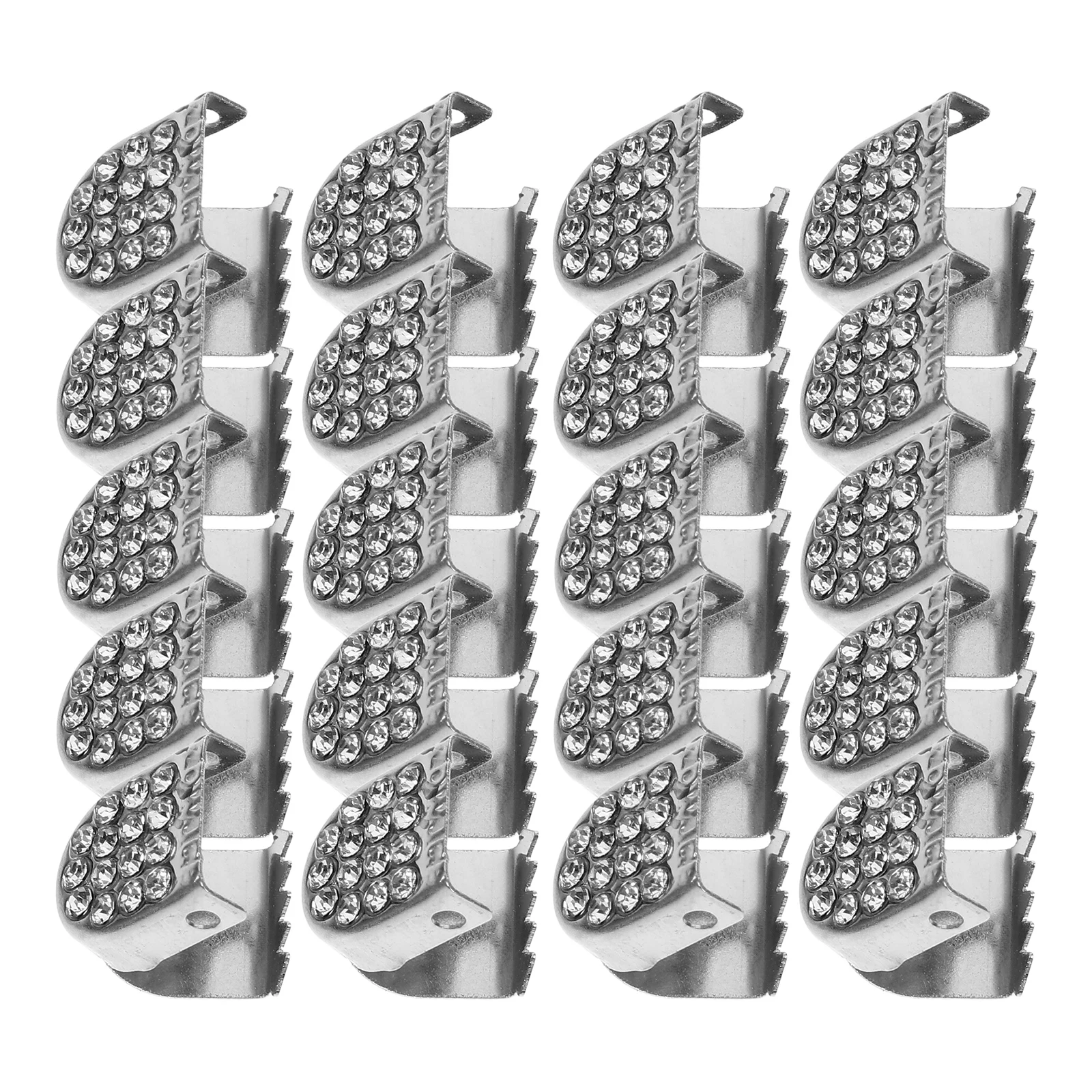 

20 Pcs Shoelace Fasteners Rhinestone Buckle 8MM Flat Laces Metal Lock Clips Bulk Tips End Caps Accessories