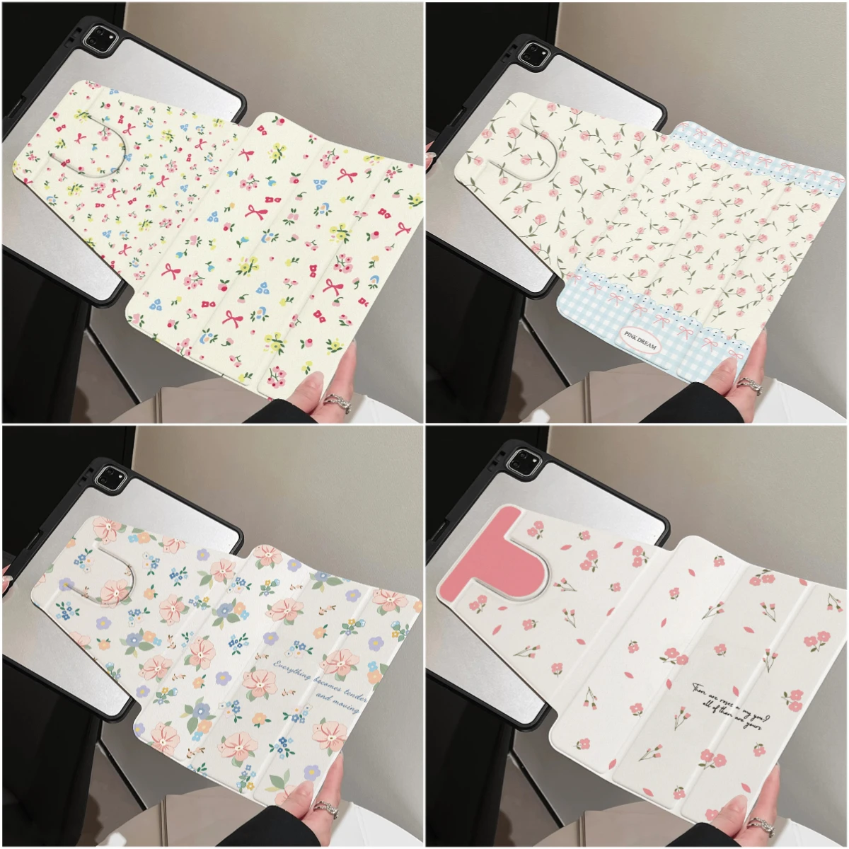 Various Floral Patterns Table Case For Samsung Tab S9 Plus S9 FE Plus S10 Plus A9 A11 Plus S7 S8 Plus A8 S7 FE Tab S6 Lite Cover
