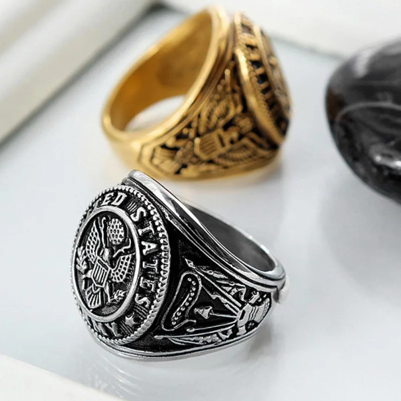 Eagle Ring Customized Badges Streetwear Hip-Hop Punk Style Finger Jewelry Accessory for Trendsetters