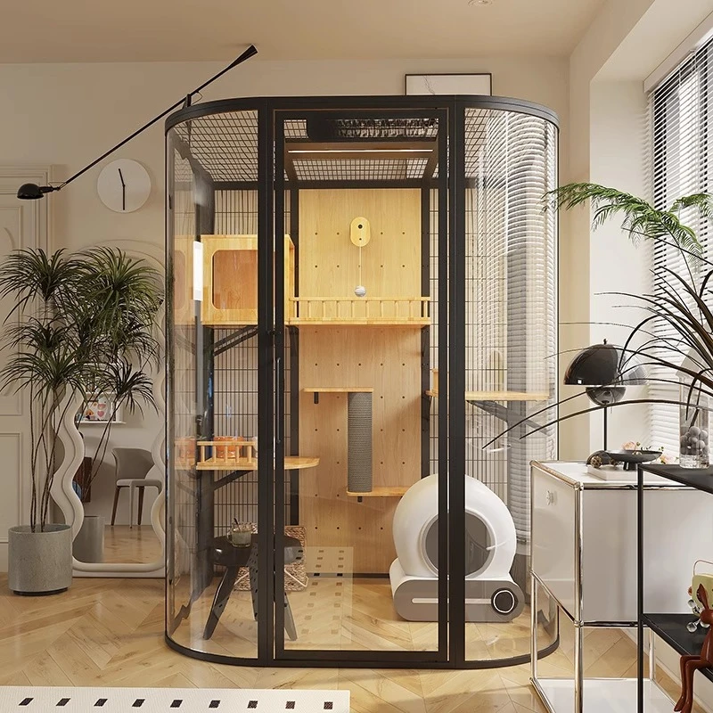 

Luxury panoramic oversized free space cat villa, household cat cage, cat glass house