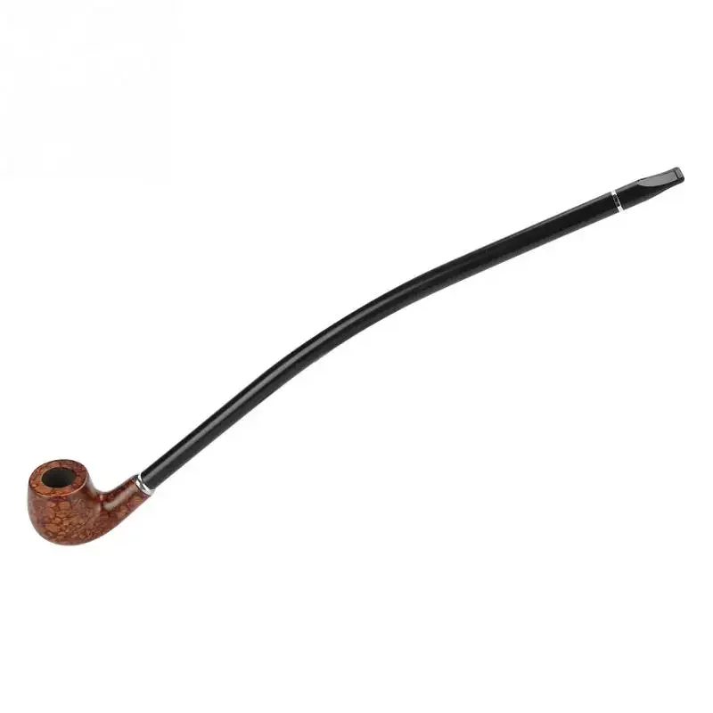 Long Classical Wooden Smoking Pipe Tobacco Tube Pipes Wood with Box Smoking Tools Pipe Set Gift for Men