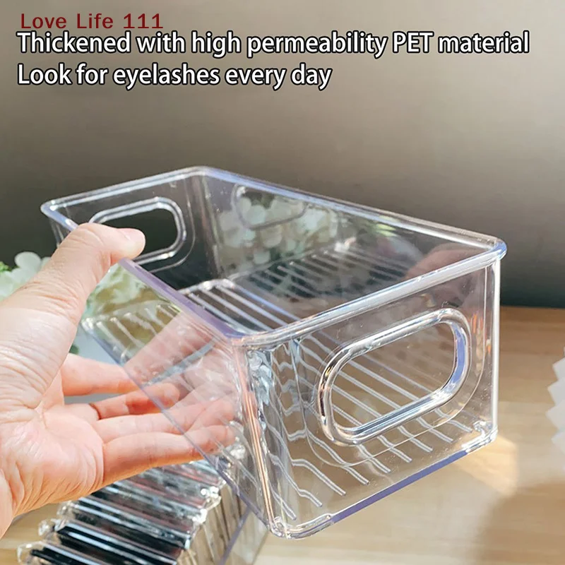 New Transparent Eyelash Storage Box Makeup Organizer False Eyelashes Glue Pallet Holders Grafting Eyelashes Extension