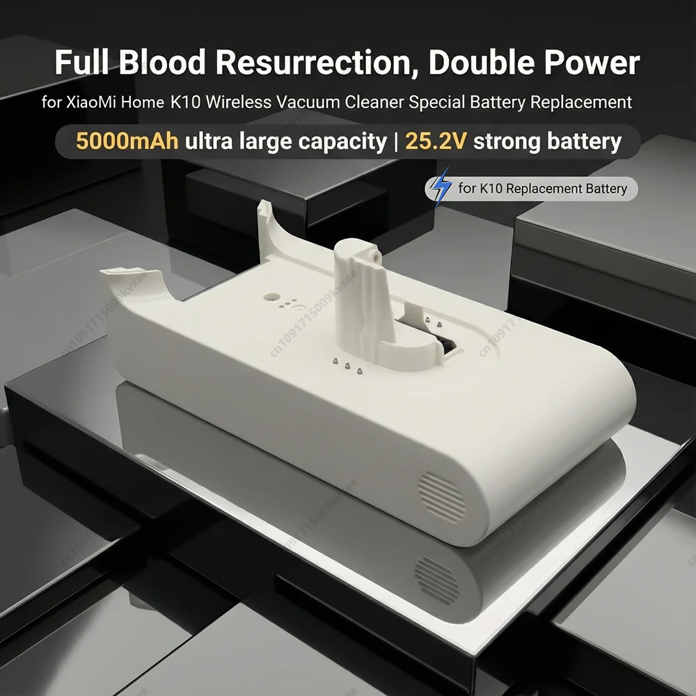 

Spare Battery for Xiaomi Mijia K10 MJWXCQ04ZM Vacuum Cleaner 25.2V 5000mAh Lithium ion Rechargeable Pack BMS 1:1 Fit Parts