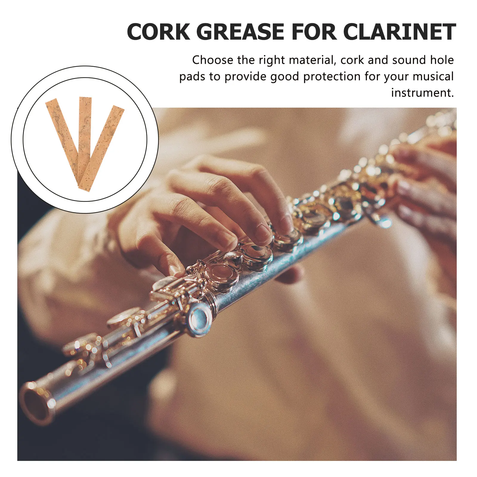 

3Pcs Clarinet Neck Joint Cork Sheet Tone Hole Pad Repair Kit Musical Instrument Accessories Clarinet Maintenance Parts
