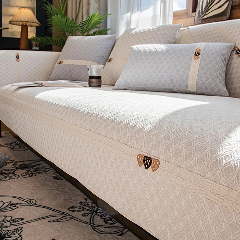 

Попрощенный чехол для дивана из твердой синели для гостиной, нескользящий чехол для диванной подушки, универсальный защитный чехол для дивана Four Seasons