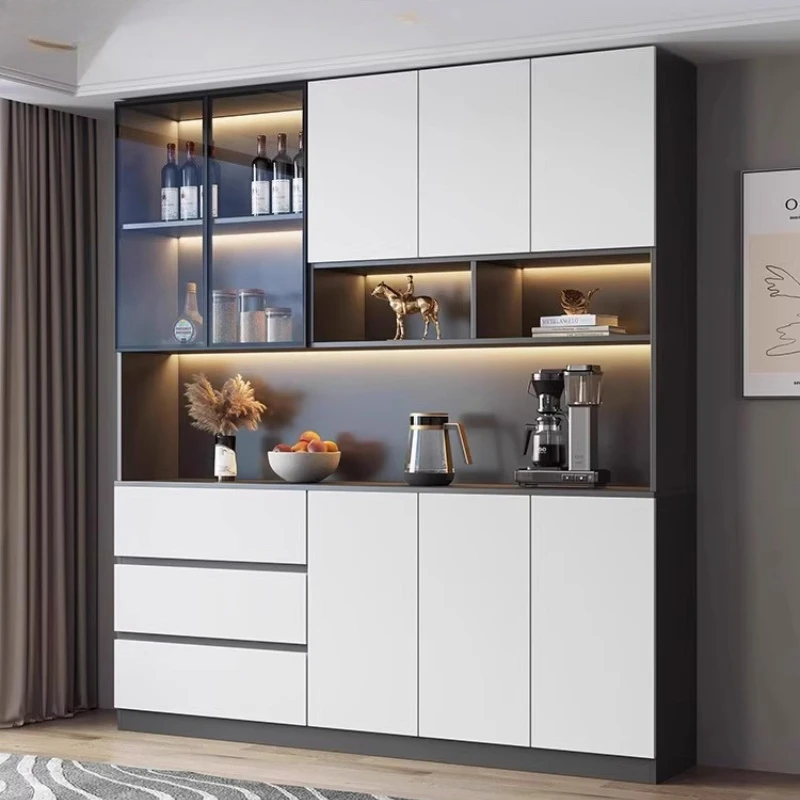 Station de Bar à café d'angle, organisateur de meubles pour casier à vin, accessoires de whisky, vitrine en verre avec portes en verre