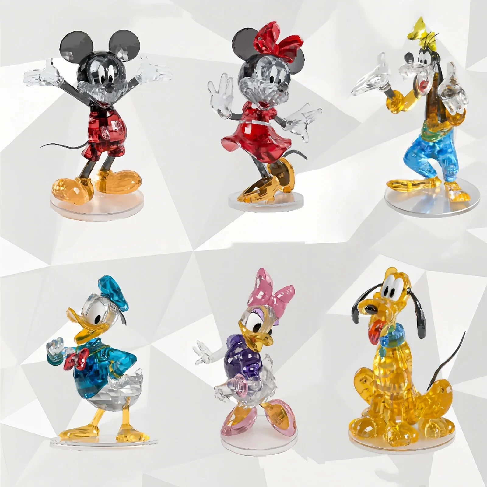 ตัวต่อดิสนีย์ มิกกี้ เมาส์ โดนัลด์ ดั๊ก และมินนี่ กูฟฟี่ ตัวละครคริสตัลบล็อก โมเดลตัวการ์ตูน ของเล่นเด็ก ของขวัญ